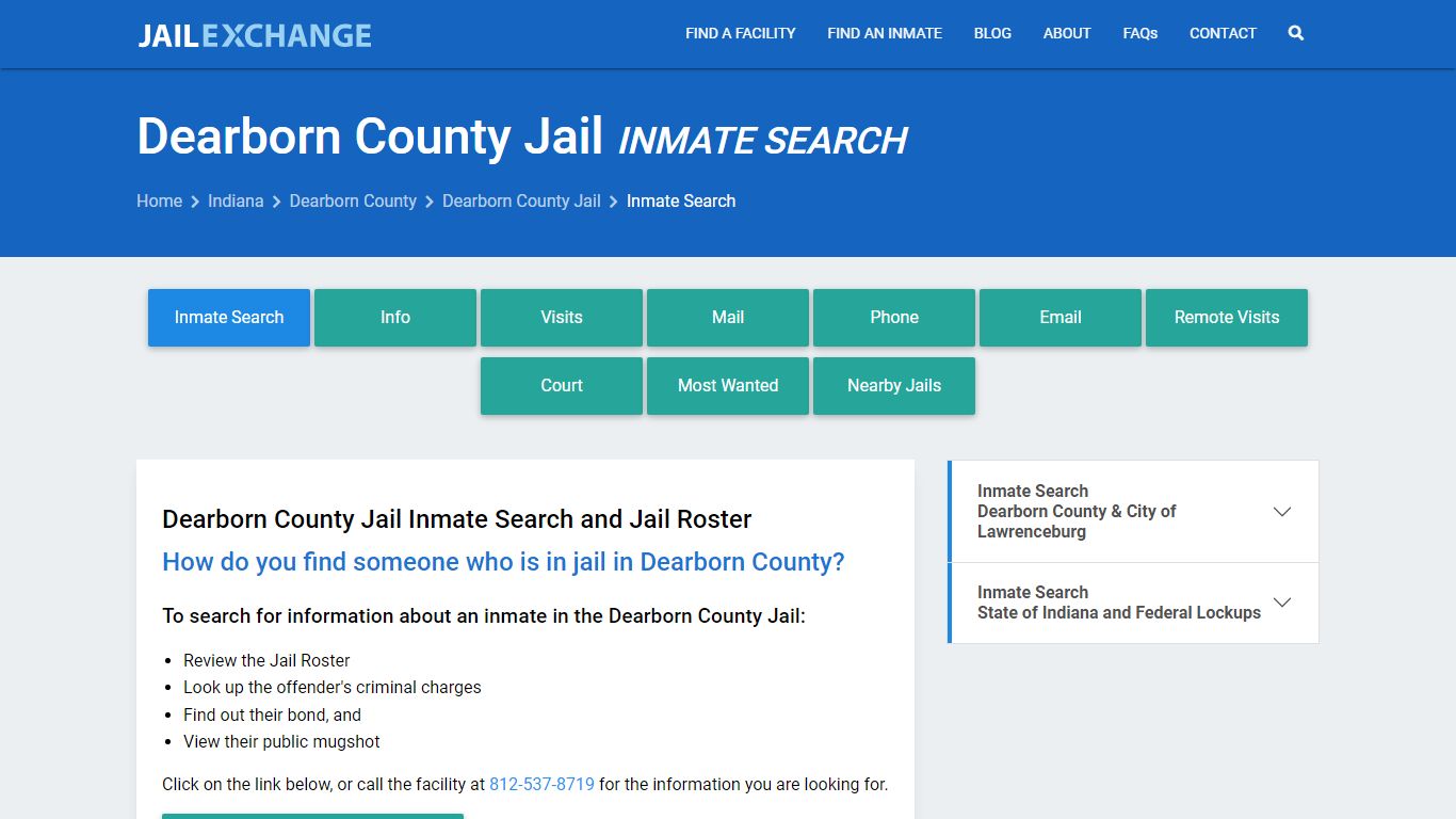 Inmate Search: Roster & Mugshots - Dearborn County Jail, IN