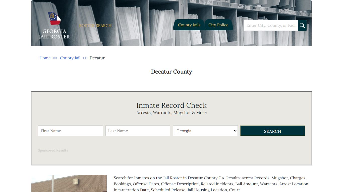 Decatur County | Georgia Jail Inmate Search