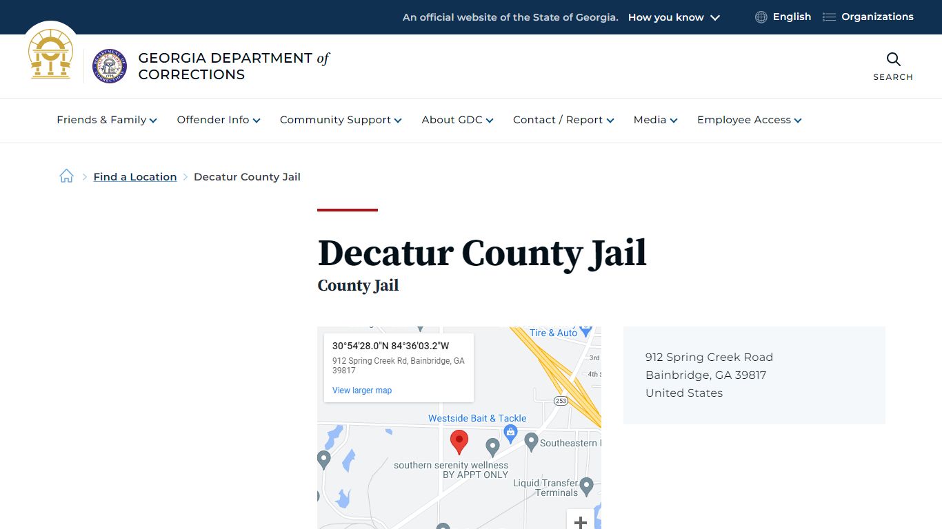Decatur County Jail | Georgia Department of Corrections