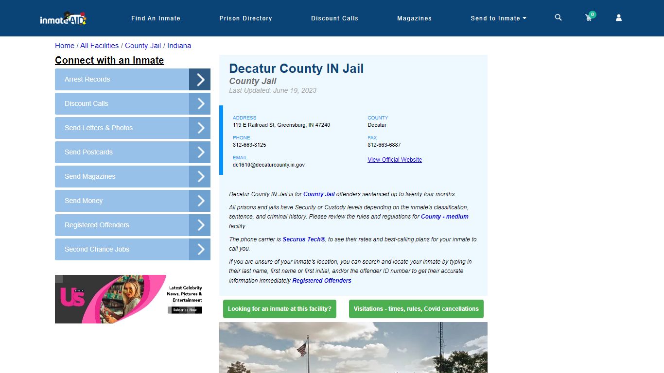 Decatur County IN Jail - Inmate Locator - Greensburg, IN