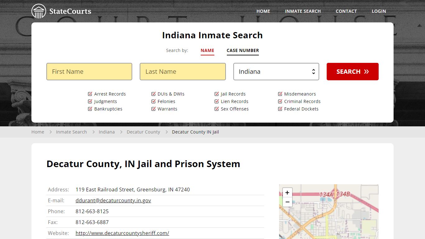 Decatur County IN Jail Inmate Records Search, Indiana - StateCourts