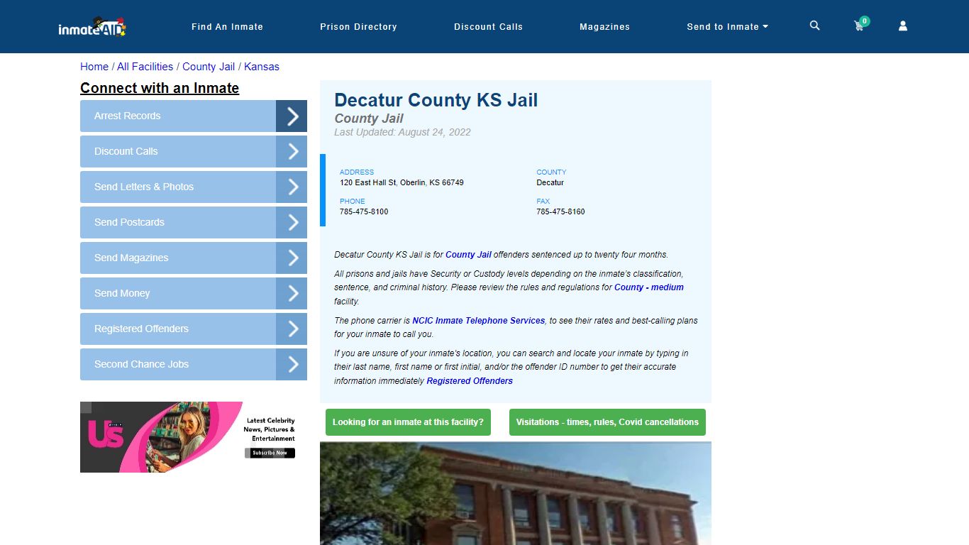 Decatur County KS Jail - Inmate Locator - Oberlin, KS