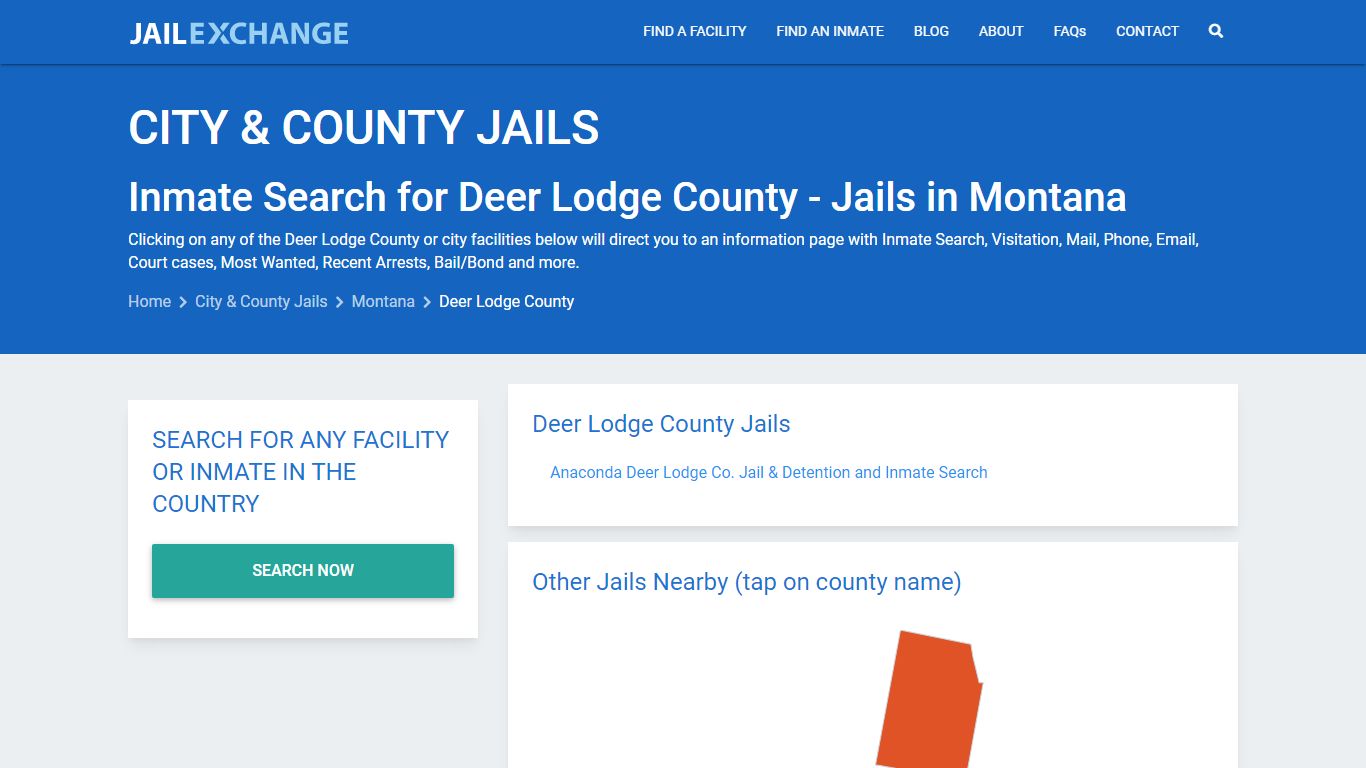 Inmate Search for Deer Lodge County | Jails in Montana - Jail Exchange