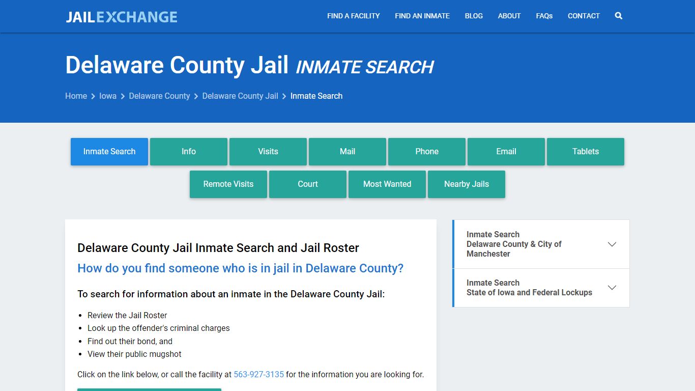 Inmate Search: Roster & Mugshots - Delaware County Jail, IA