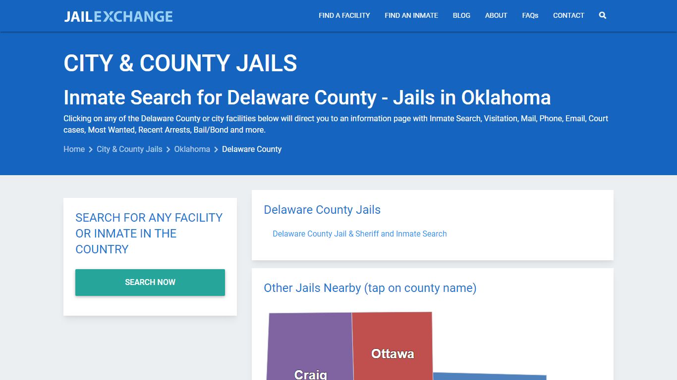 Inmate Search for Delaware County | Jails in Oklahoma - Jail Exchange