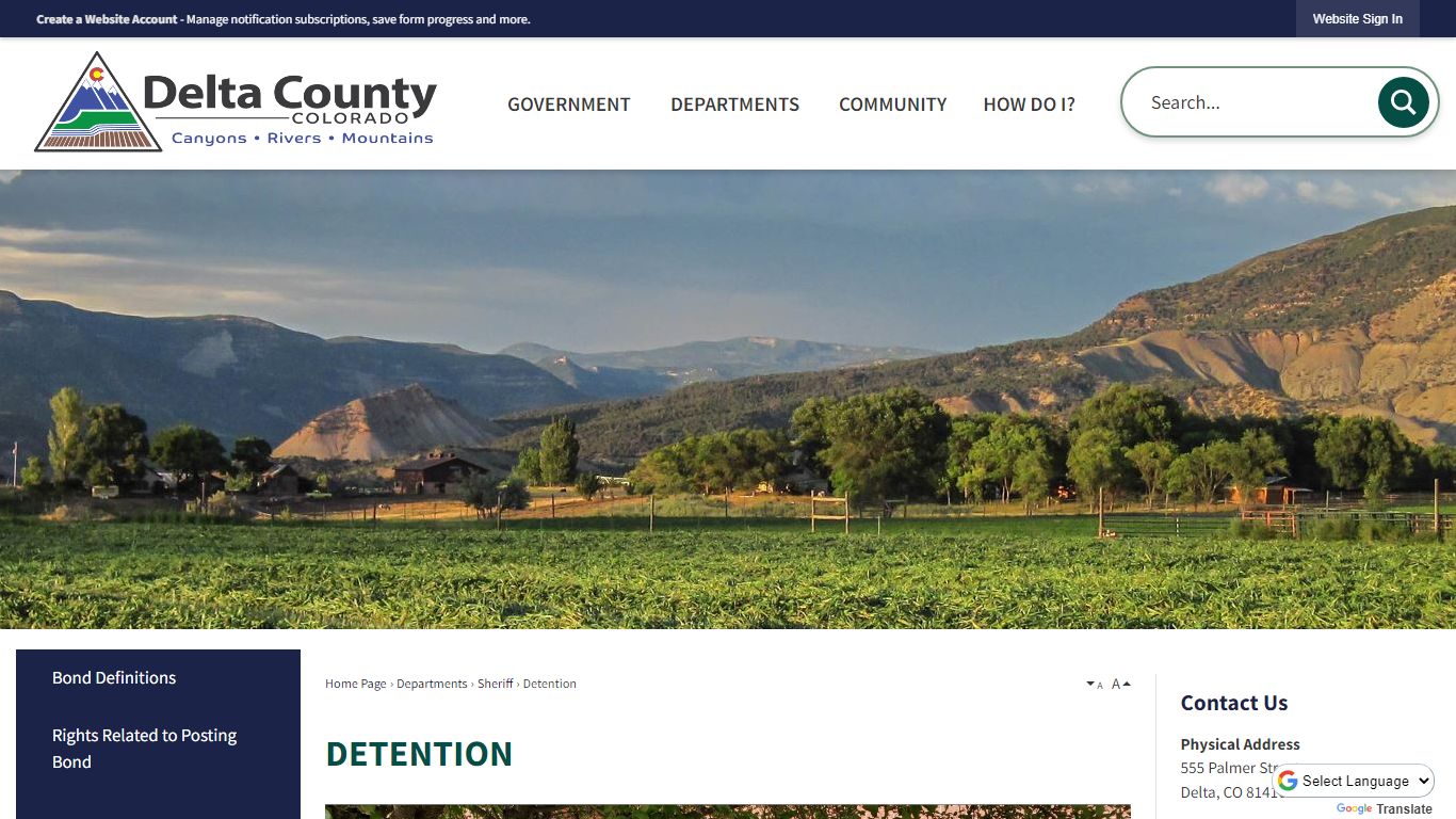 Detention | Delta County, CO - Official Website