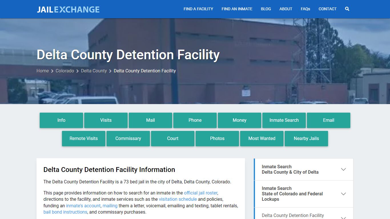 Delta County Detention Facility, CO Inmate Search, Information