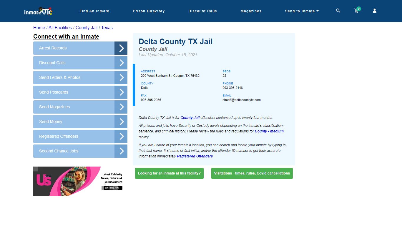 Delta County TX Jail - Inmate Locator - Cooper, TX