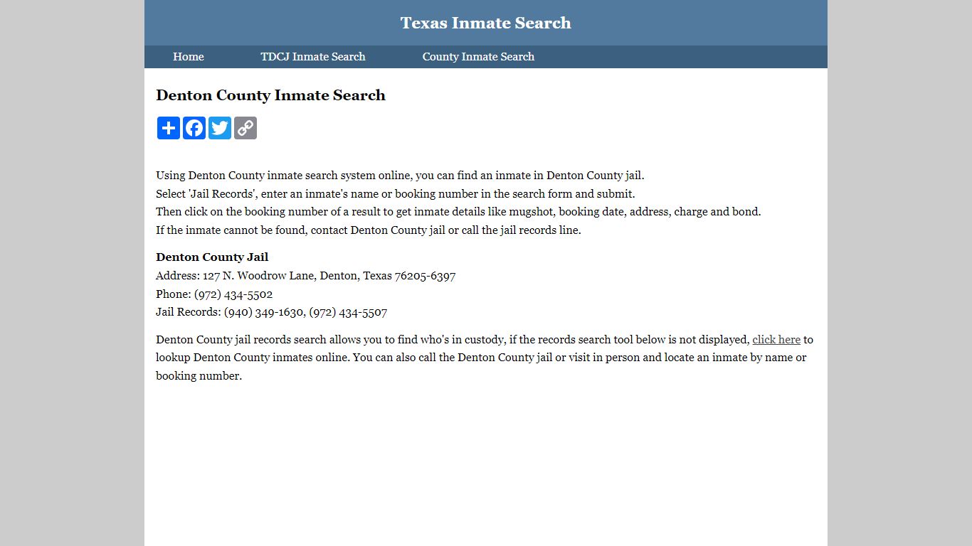 Denton County Inmate Search