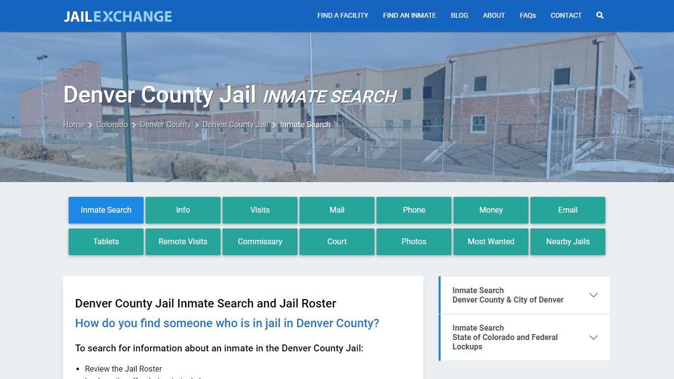 Inmate Search: Roster & Mugshots - Denver County Jail, CO