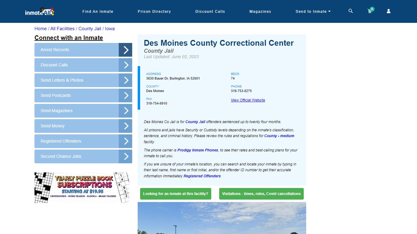 Des Moines County Correctional Center - Inmate Locator - Burlington, IA