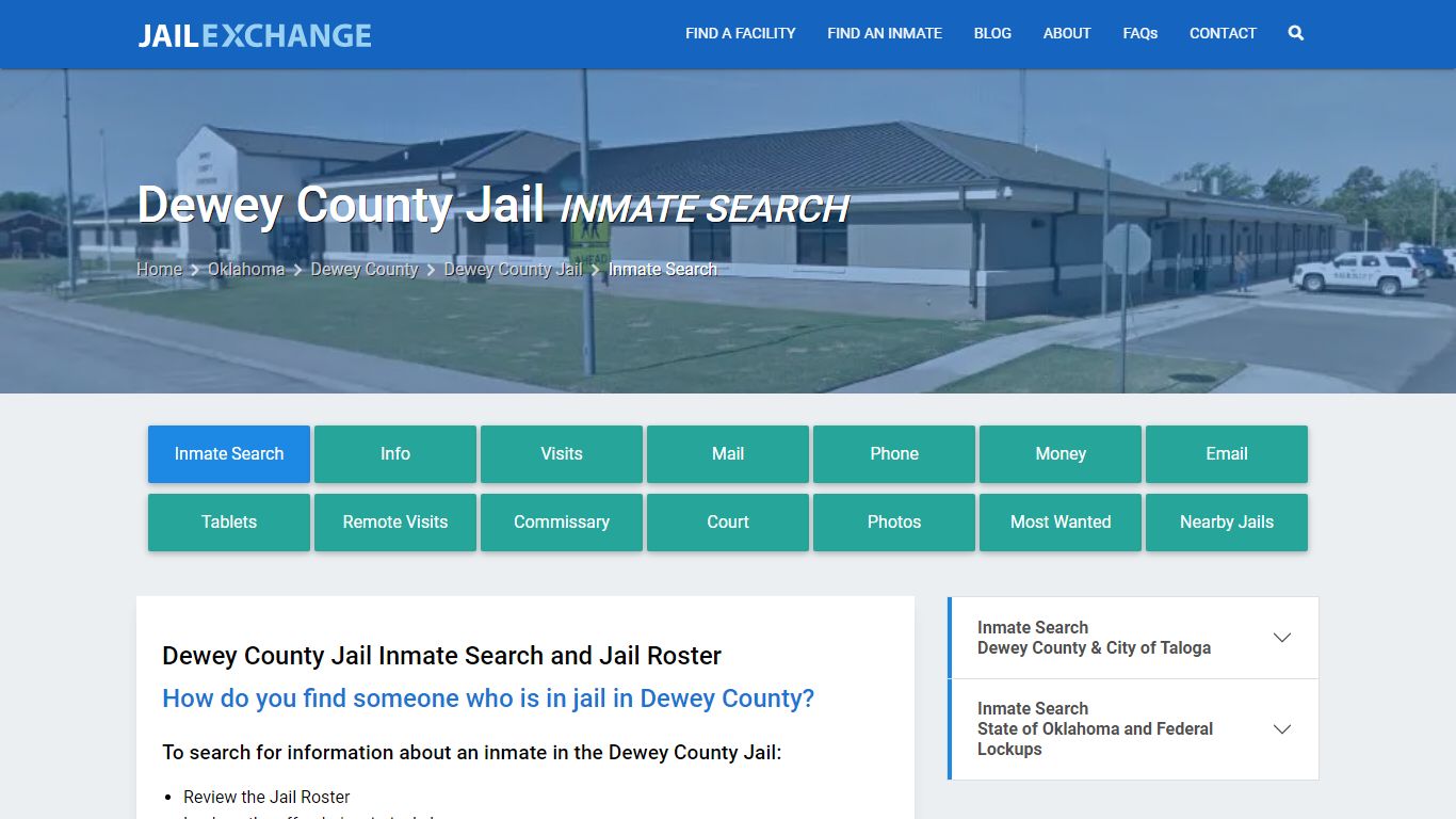 Inmate Search: Roster & Mugshots - Dewey County Jail, OK