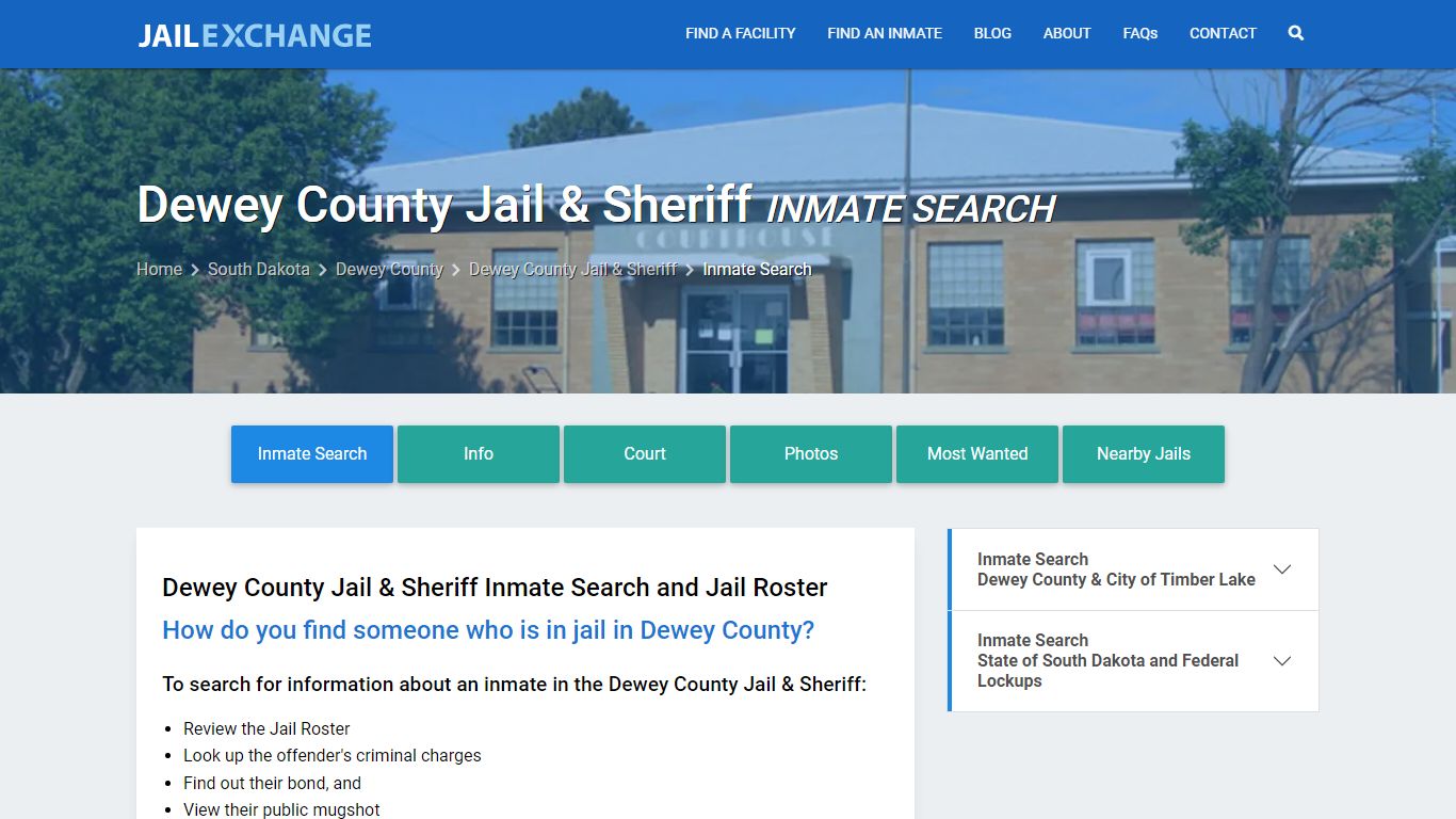 Dewey County Jail & Sheriff Inmate Search - Jail Exchange