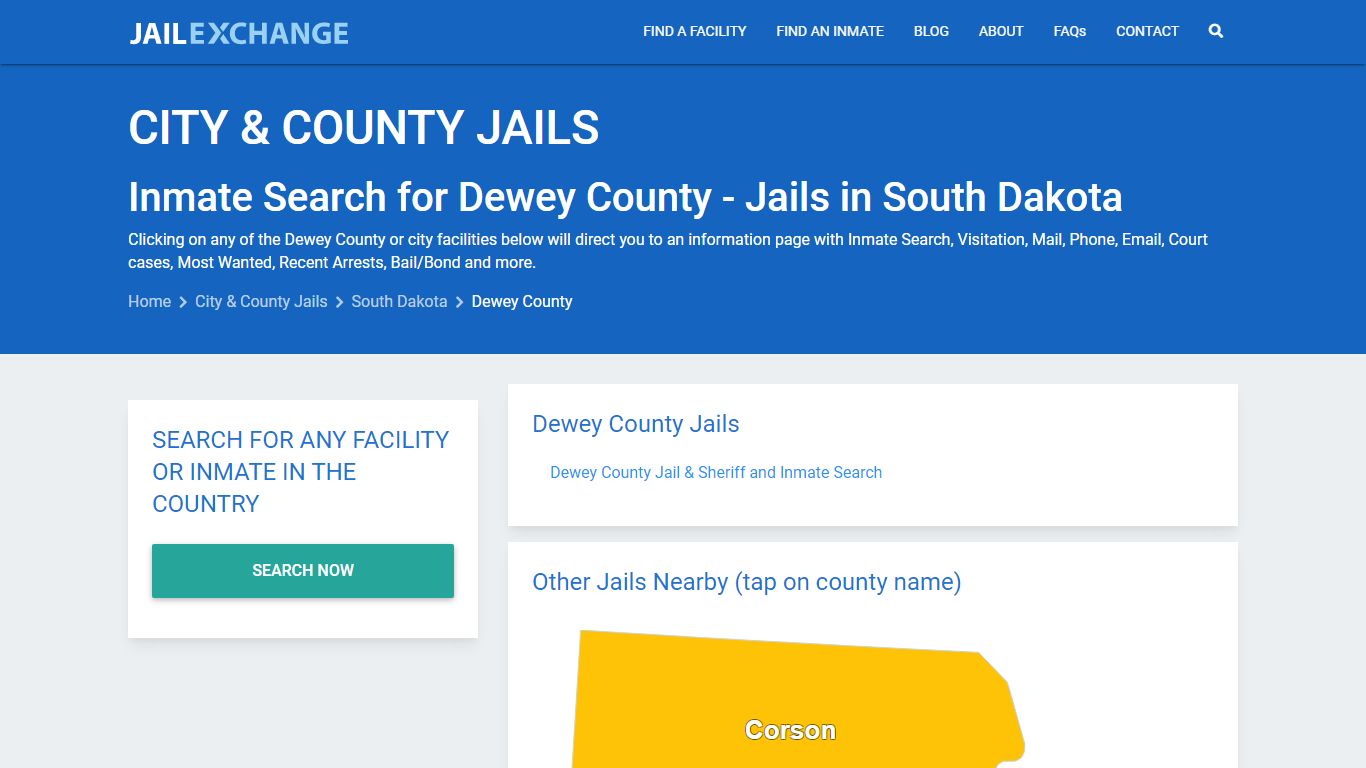Inmate Search for Dewey County | Jails in South Dakota - Jail Exchange