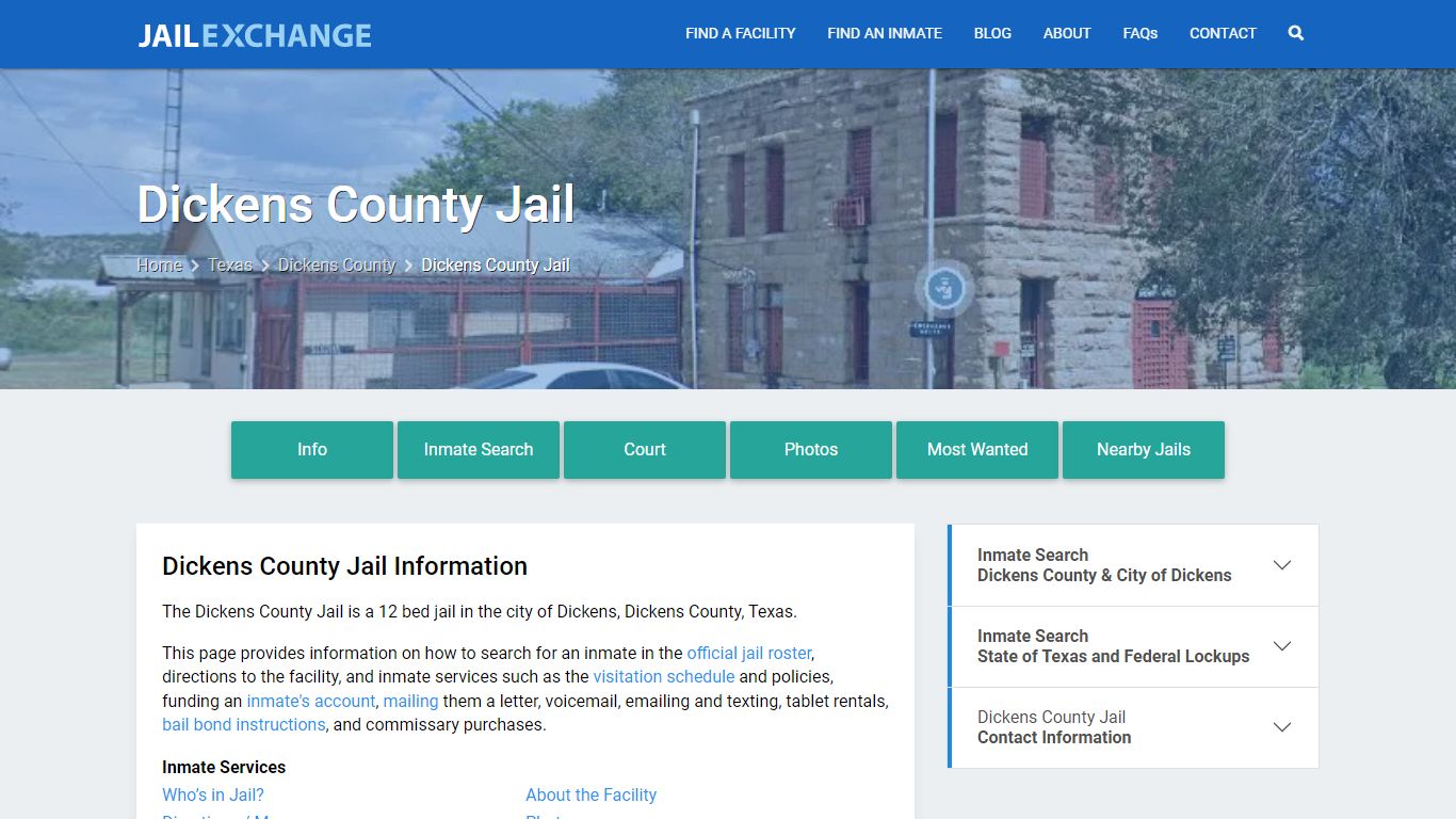 Dickens County Jail, TX Inmate Search, Information