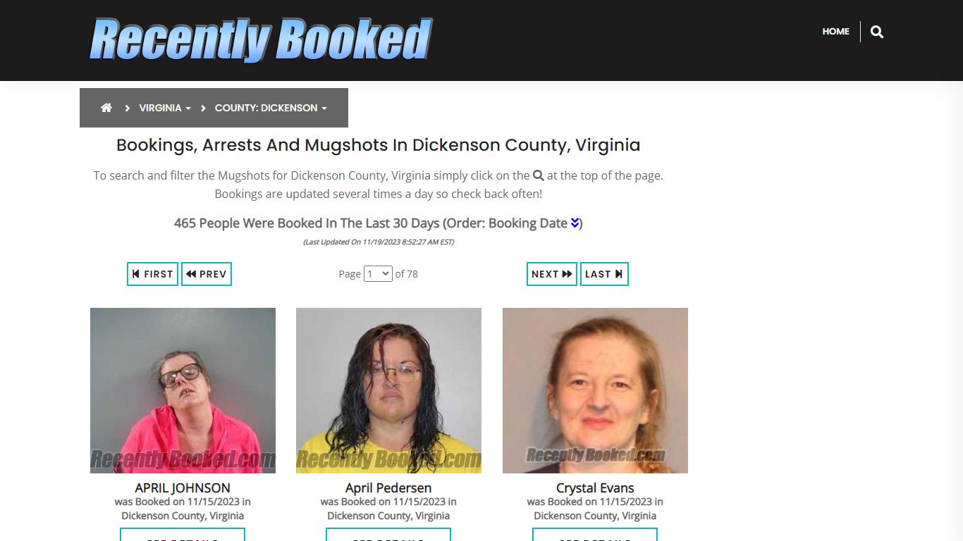Bookings, Arrests and Mugshots in Dickenson County, Virginia