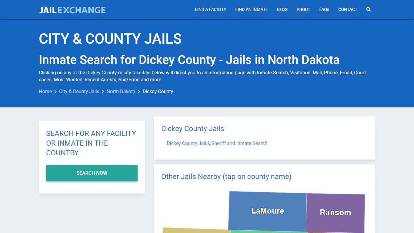 Inmate Search for Dickey County | Jails in North Dakota - Jail Exchange