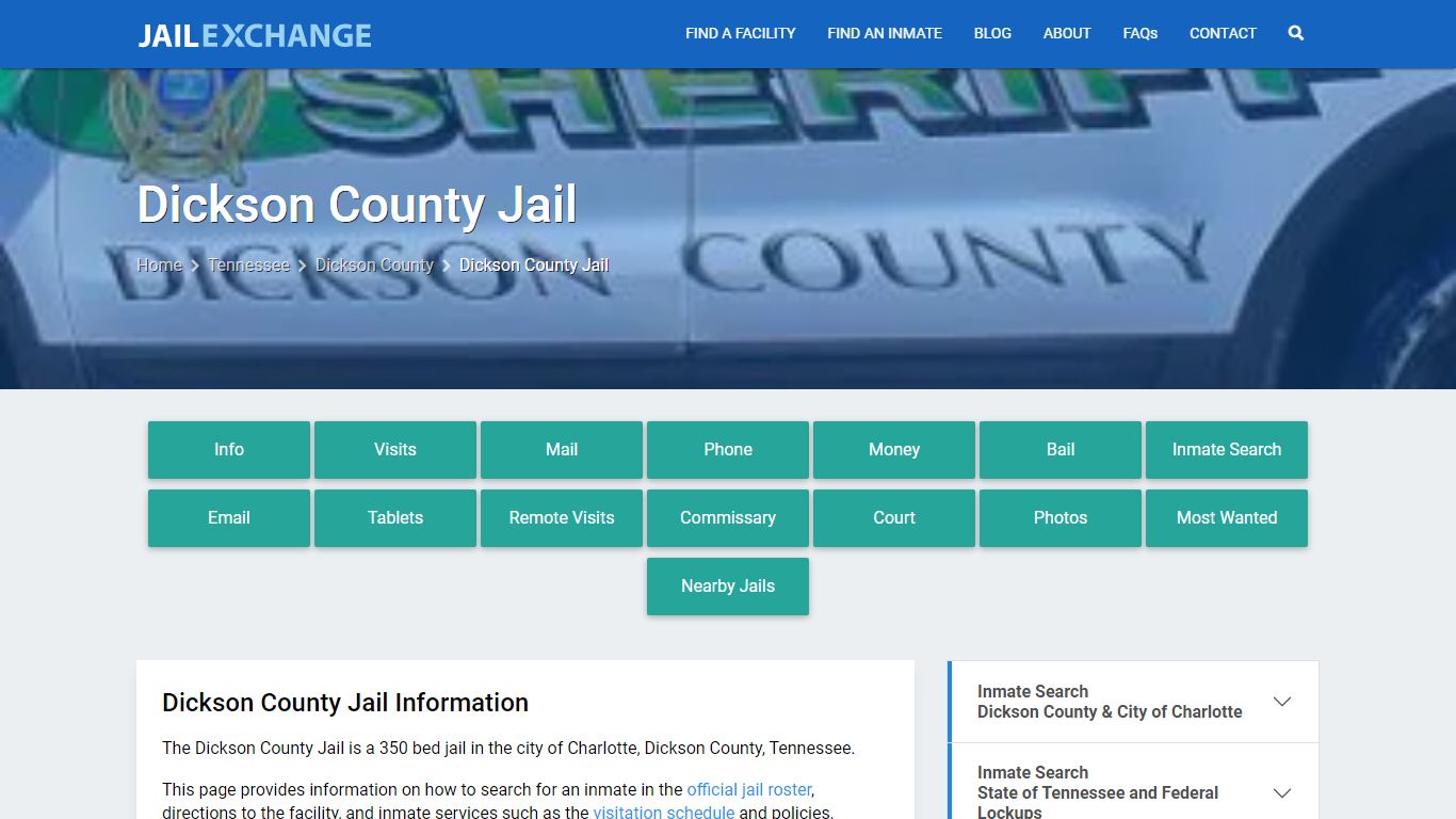 Dickson County Jail, TN Inmate Search, Information