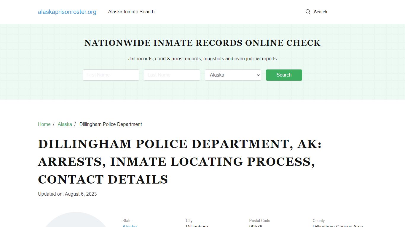 Dillingham Police Department, AK: Arrests, Jail Roster, Contacts