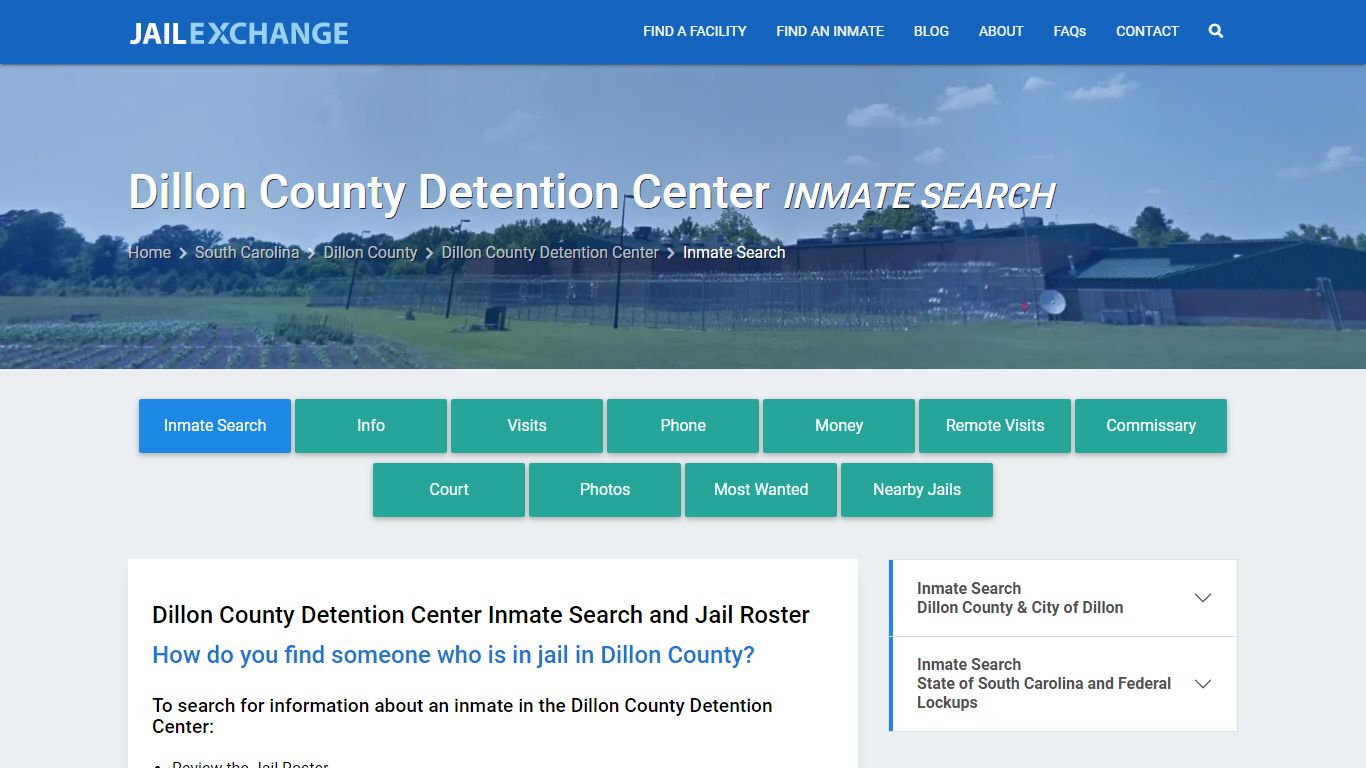 Dillon County Detention Center Inmate Search - Jail Exchange