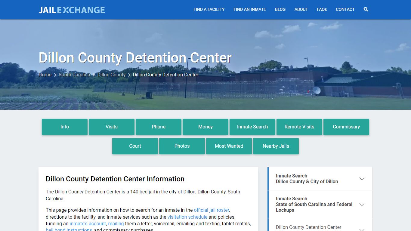Dillon County Detention Center, SC Inmate Search, Information