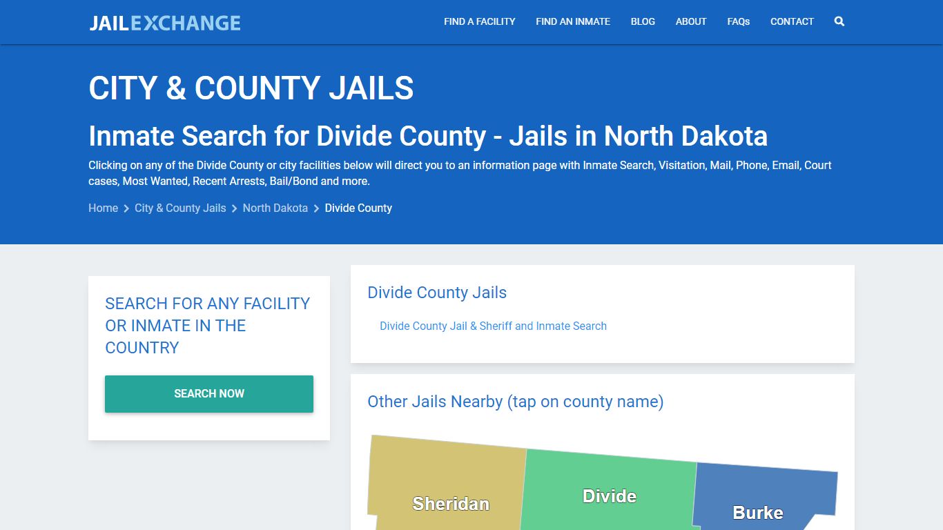 Inmate Search for Divide County | Jails in North Dakota - Jail Exchange