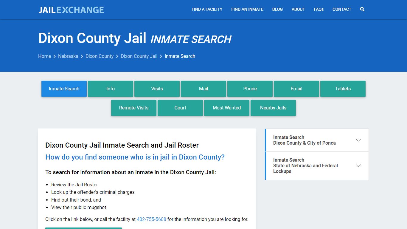 Inmate Search: Roster & Mugshots - Dixon County Jail, NE