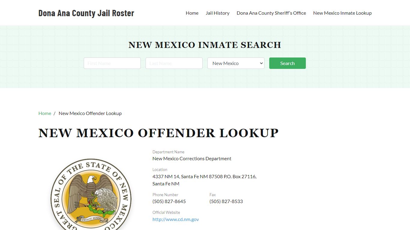 New Mexico Inmate Search, Jail Rosters
