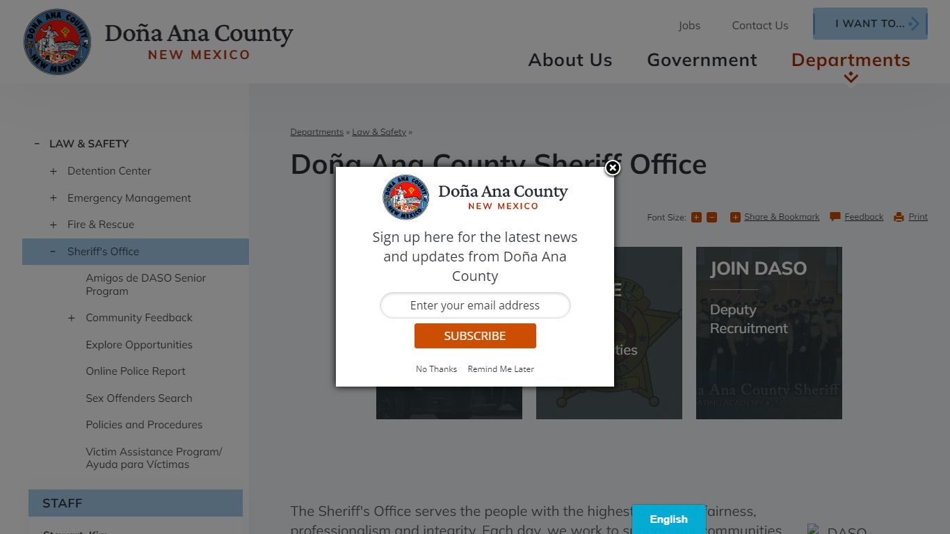 Doña Ana County Sheriff Office | Doña Ana County, NM