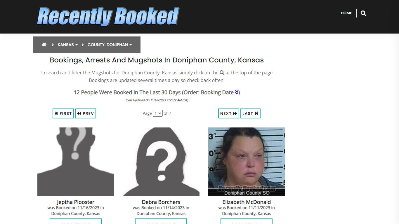 Bookings, Arrests and Mugshots in Doniphan County, Kansas