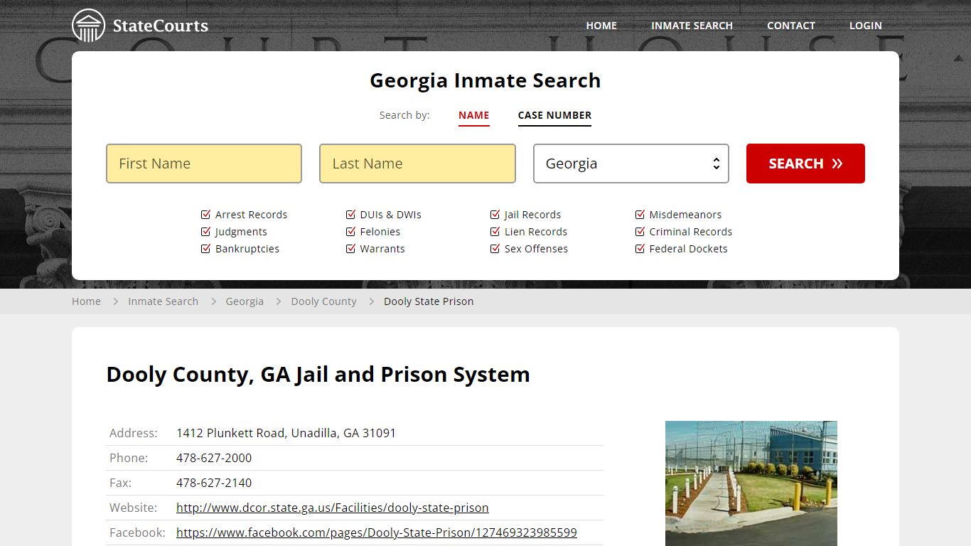 Dooly State Prison Inmate Records Search, Georgia - StateCourts