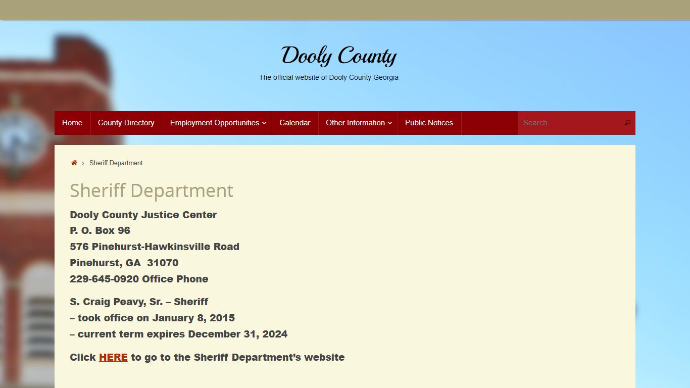Sheriff Department – Dooly County
