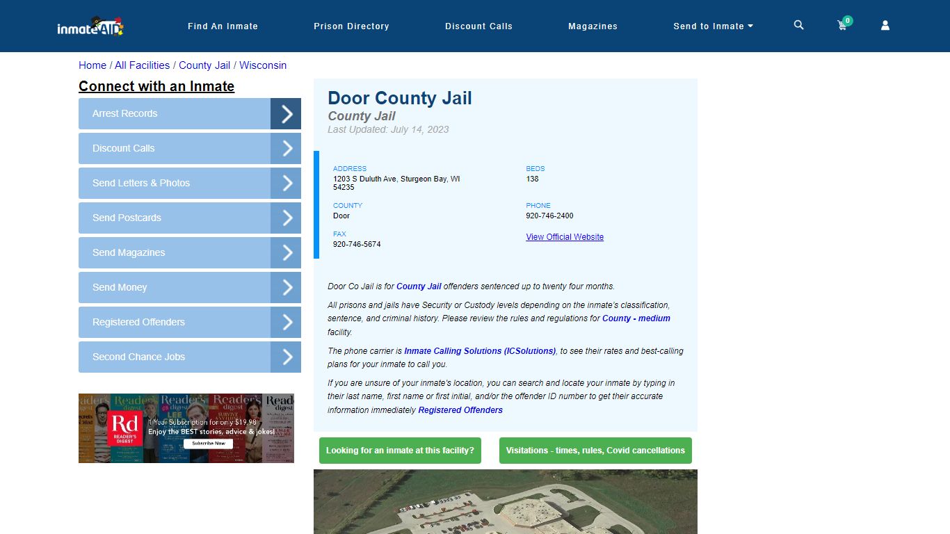 Door County Jail - Inmate Locator - Sturgeon Bay, WI