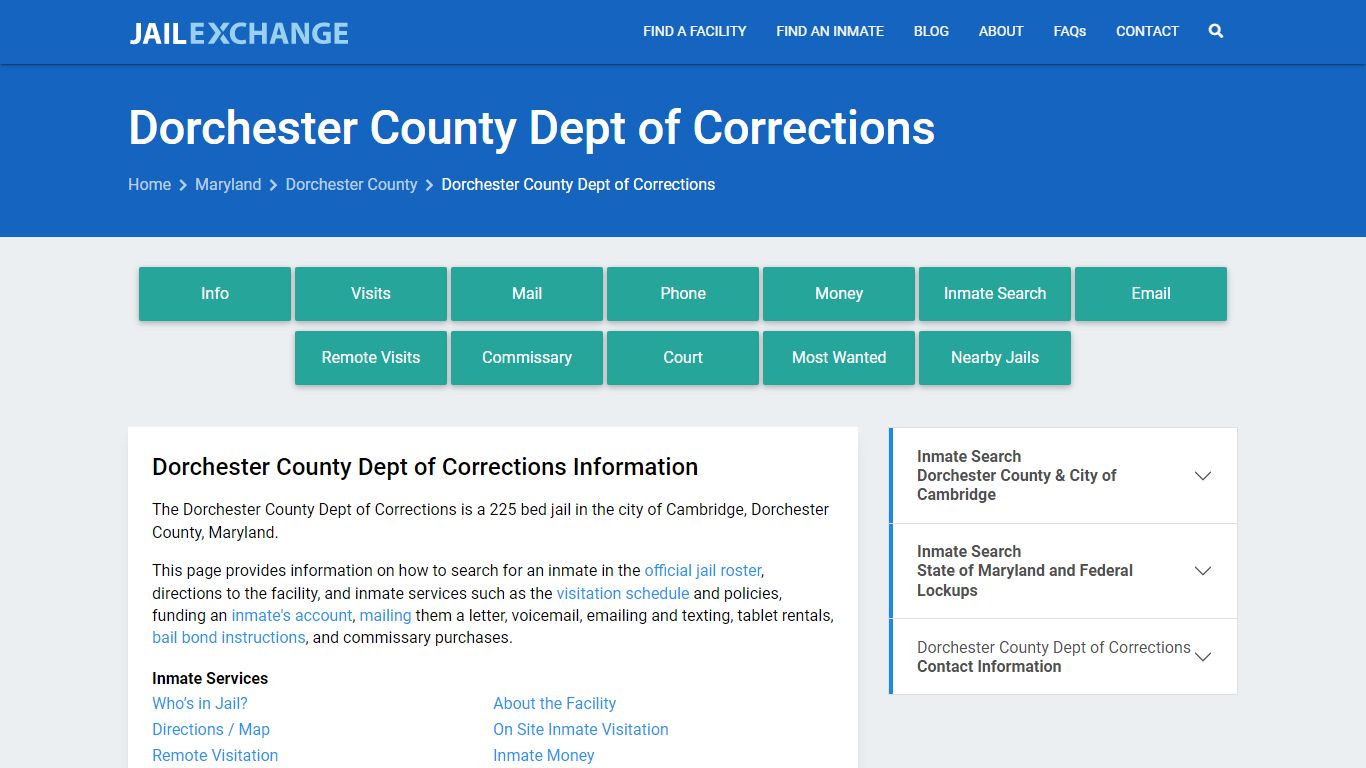 Dorchester County Dept of Corrections - Jail Exchange