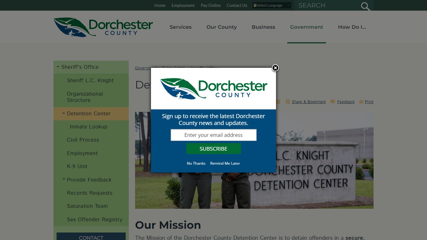 Detention Center | Dorchester County, SC website