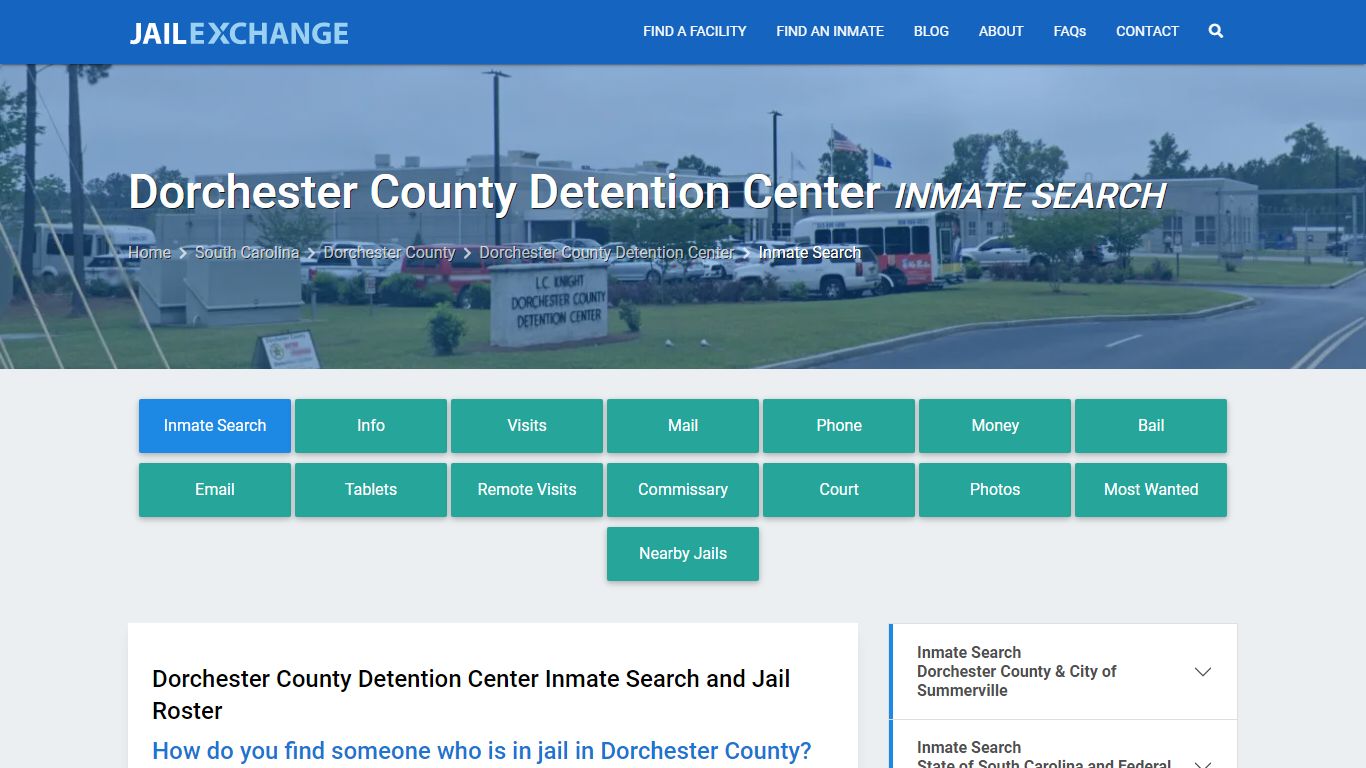Dorchester County Detention Center Inmate Search - Jail Exchange