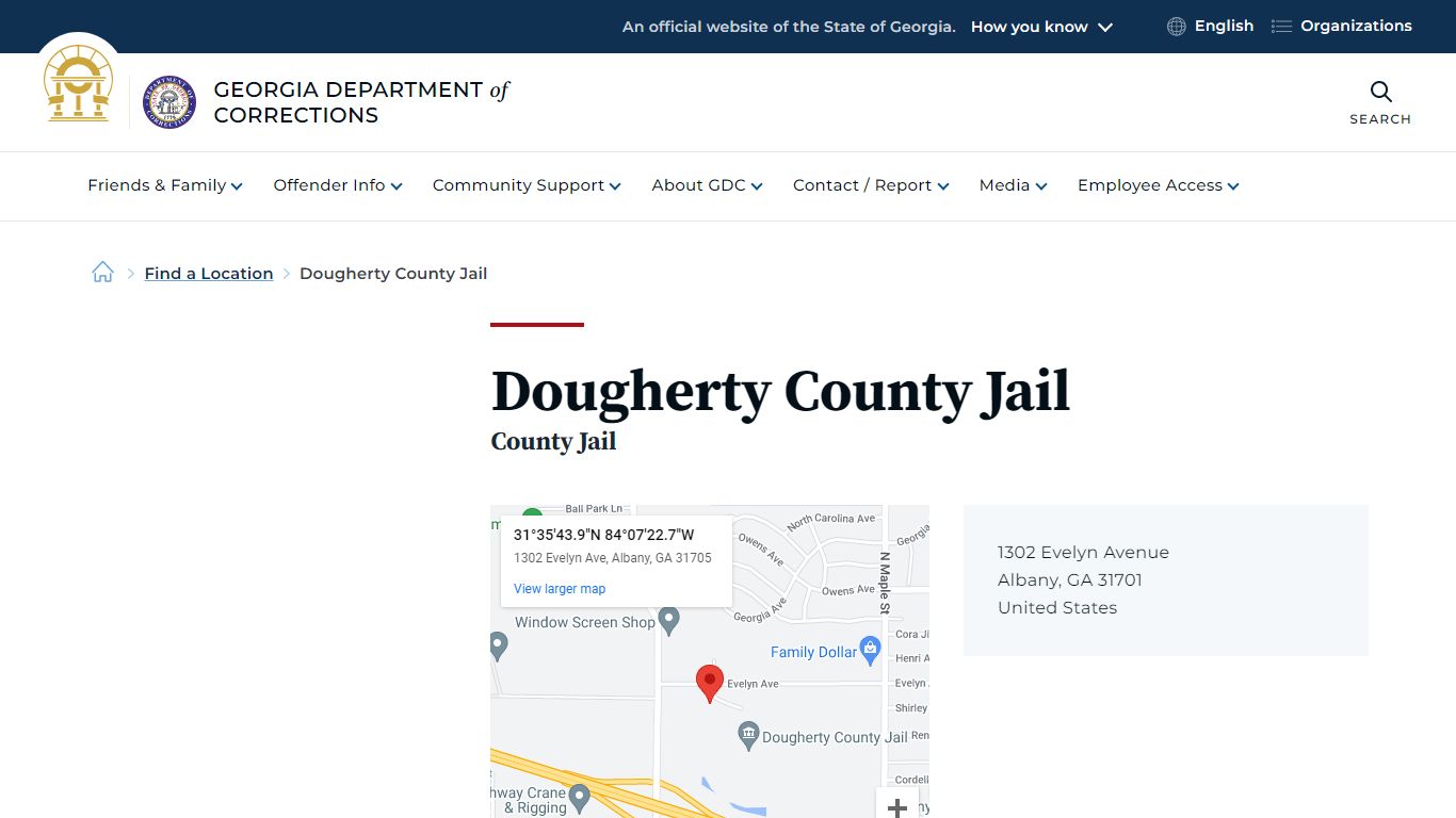 Dougherty County Jail | Georgia Department of Corrections