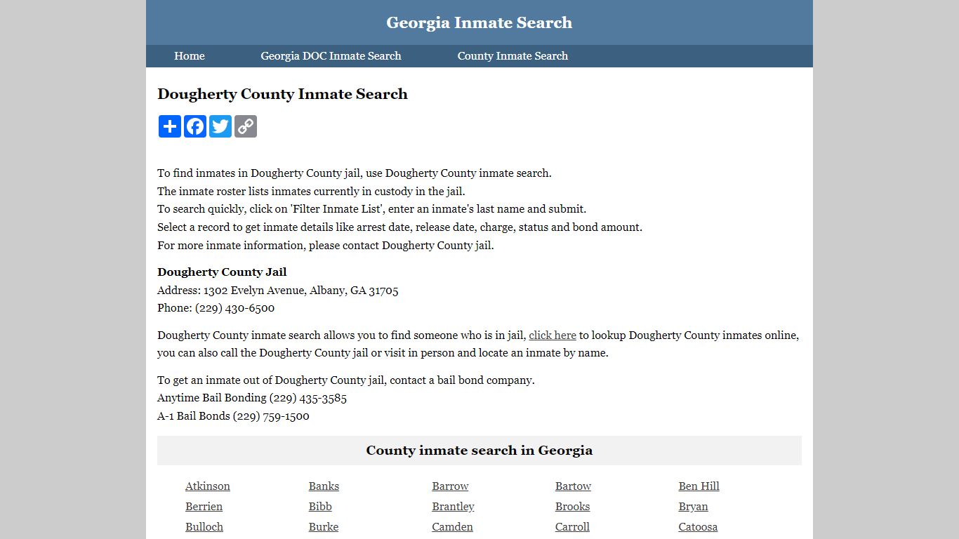 Dougherty County Inmate Search
