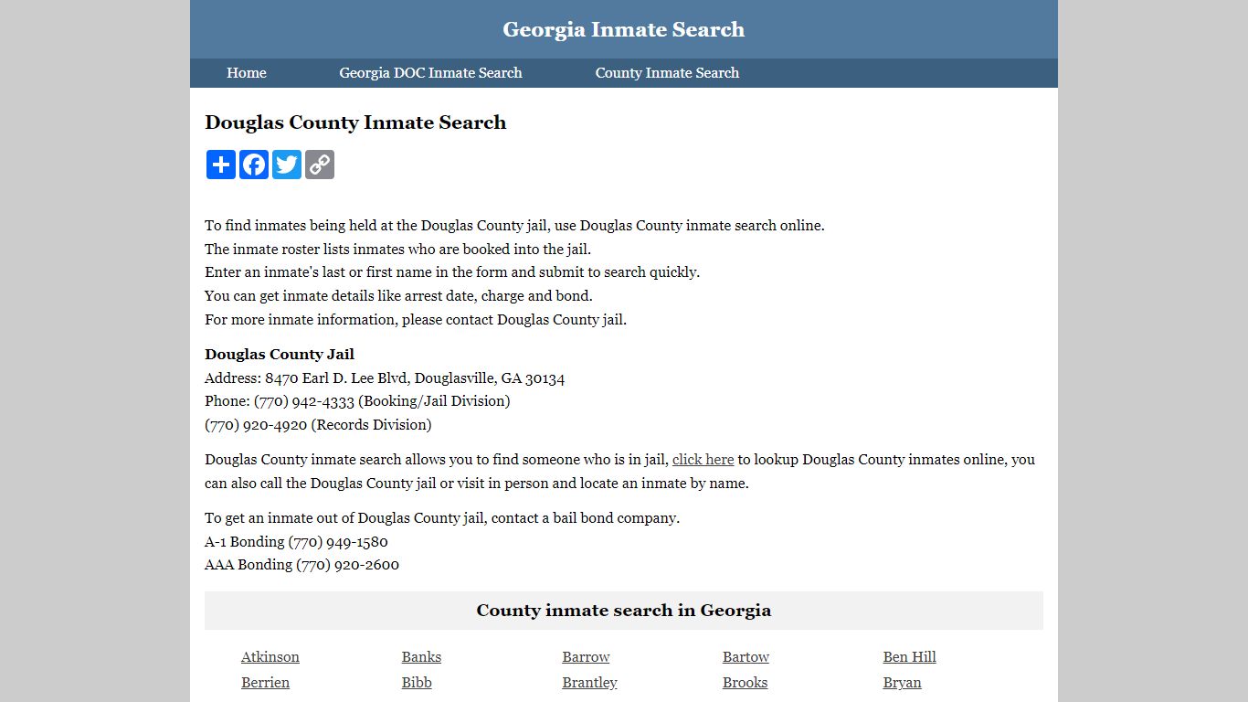 Douglas County Inmate Search