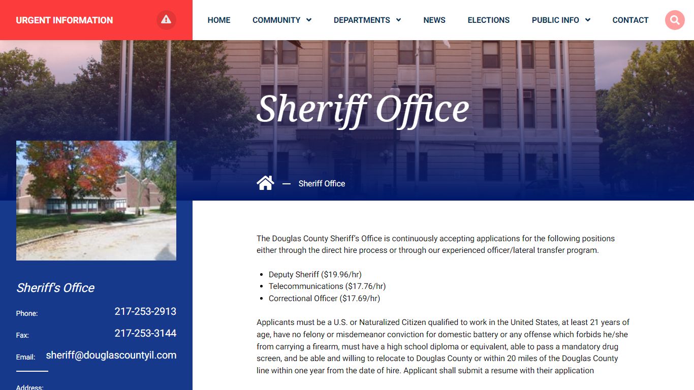 Sheriff Office | Douglas County, IL