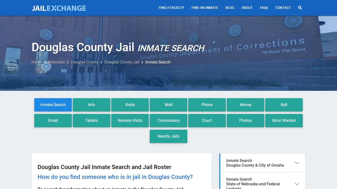 Inmate Search: Roster & Mugshots - Douglas County Jail, NE