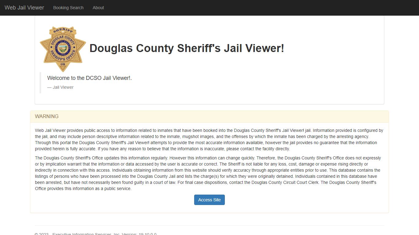 BookingSearchDetail - Web Jail Viewer - Douglas County, Oregon