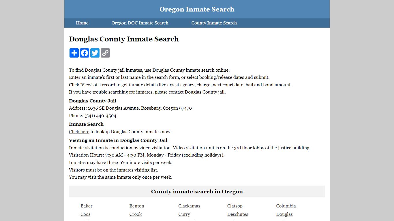 Douglas County Inmate Search