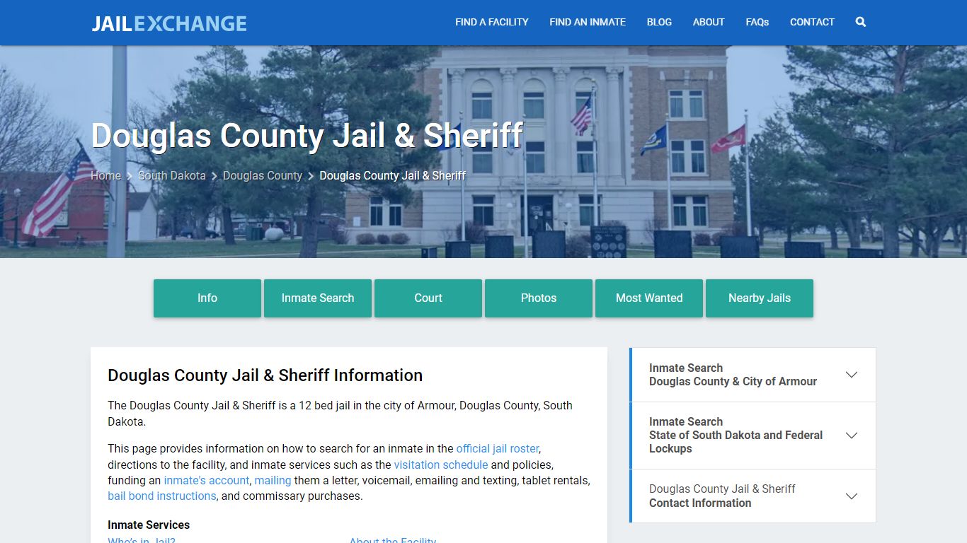 Douglas County Jail & Sheriff, SD Inmate Search, Information