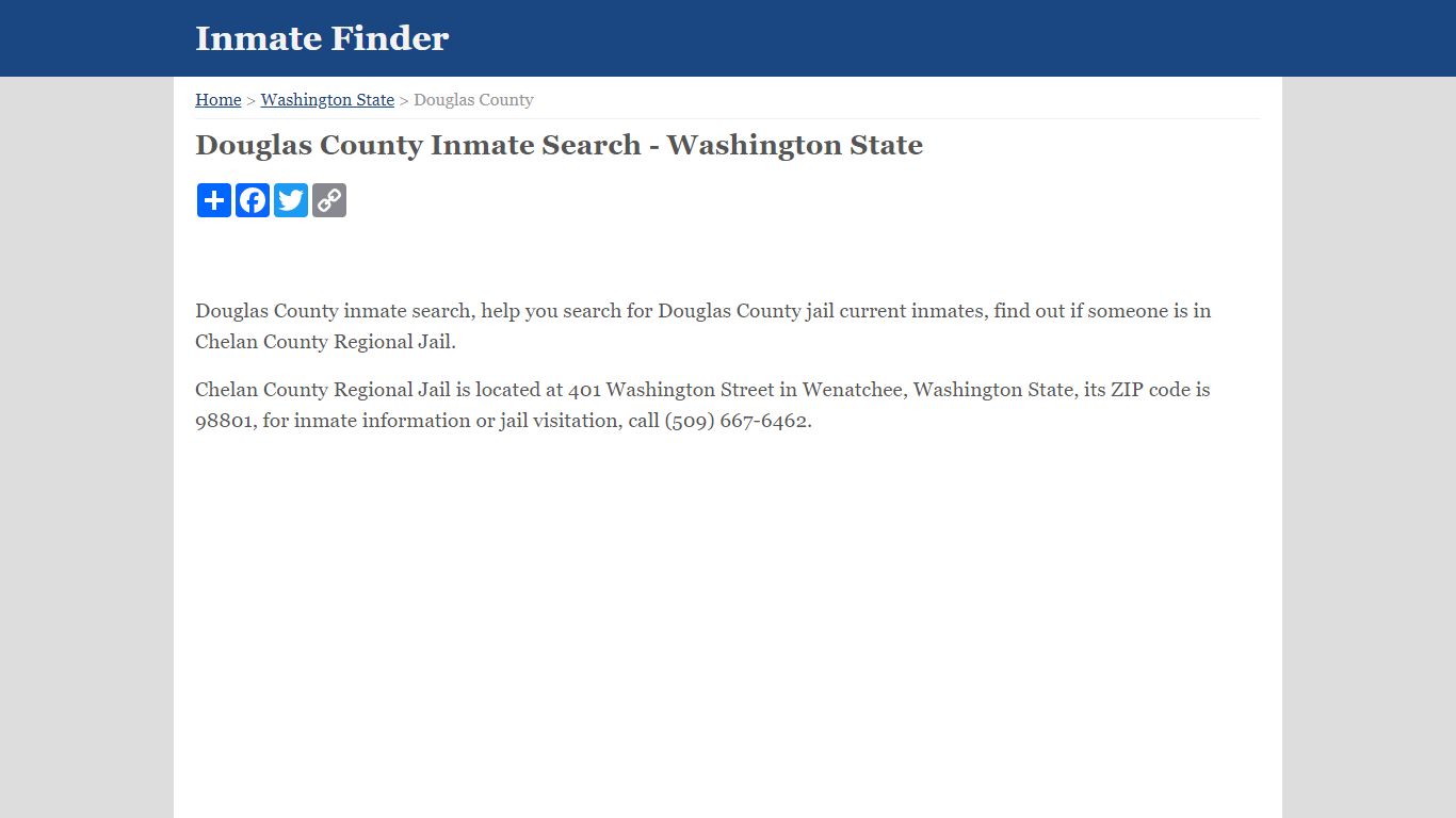 Douglas County Inmate Search - Washington State
