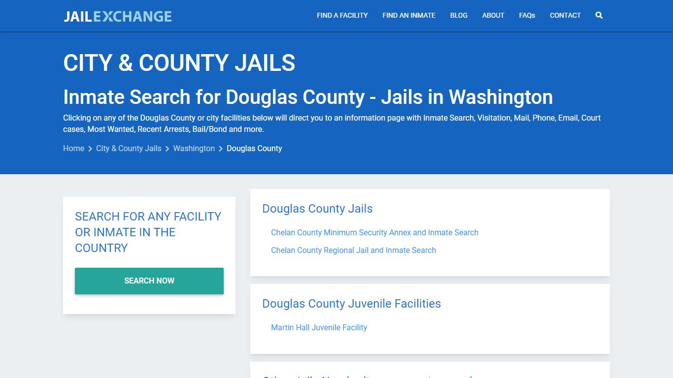 Inmate Search for Douglas County | Jails in Washington - Jail Exchange