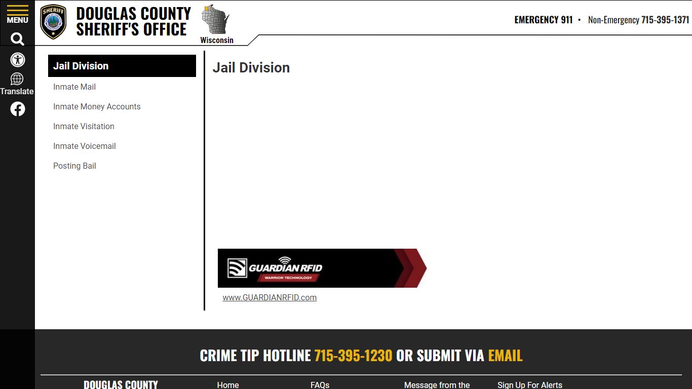 Jail Division | Douglas County Sheriff WI
