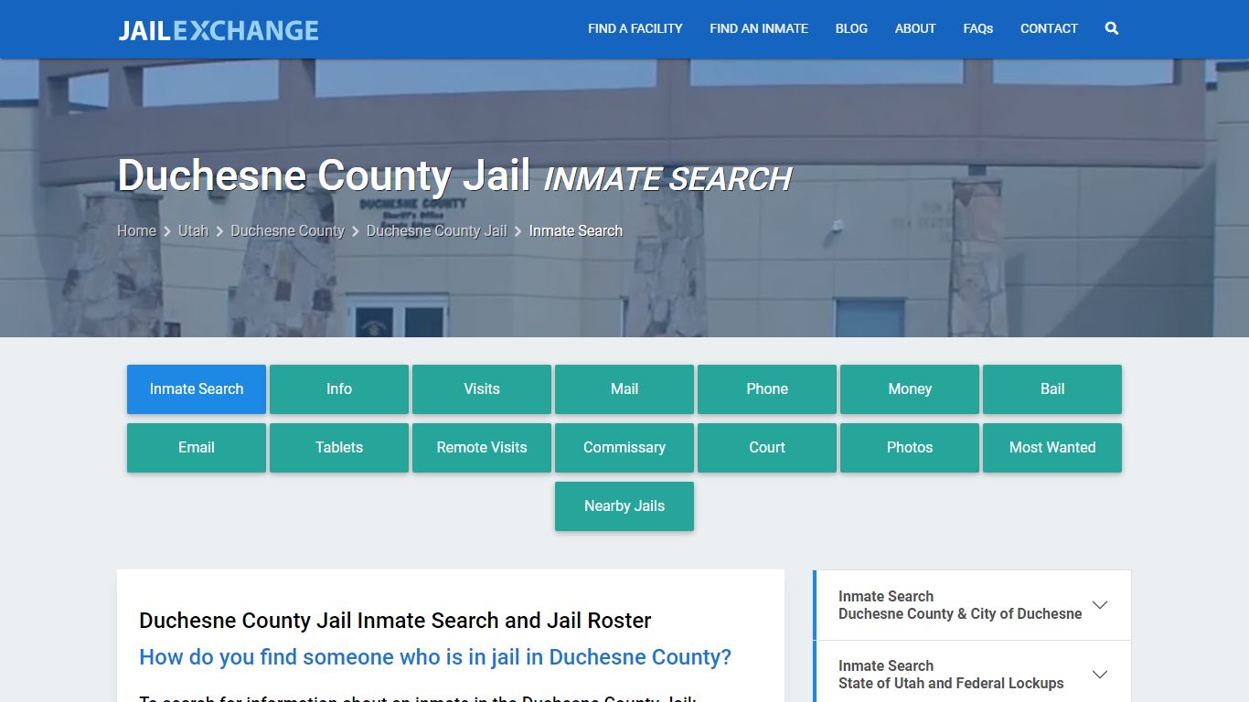 Inmate Search: Roster & Mugshots - Duchesne County Jail, UT