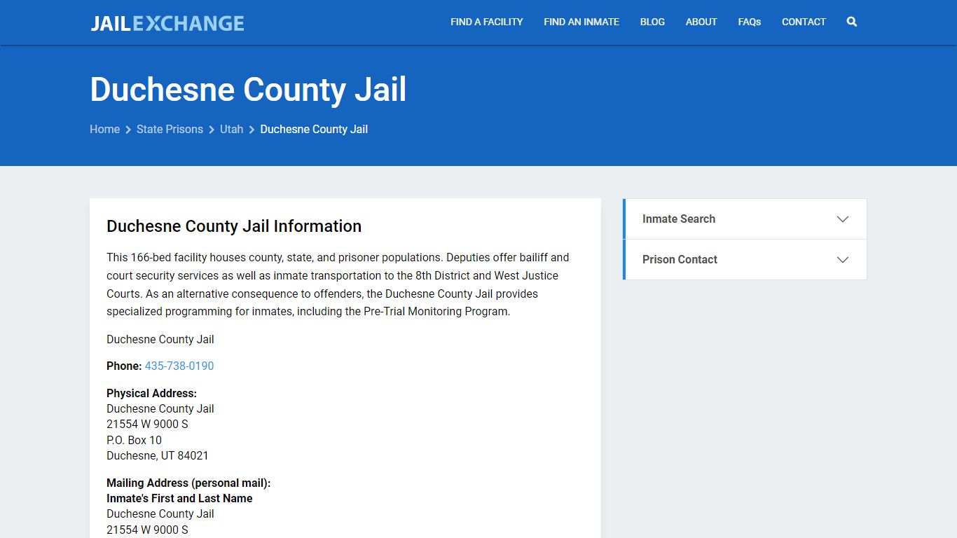 Duchesne County Jail Inmate Search, UT - Jail Exchange