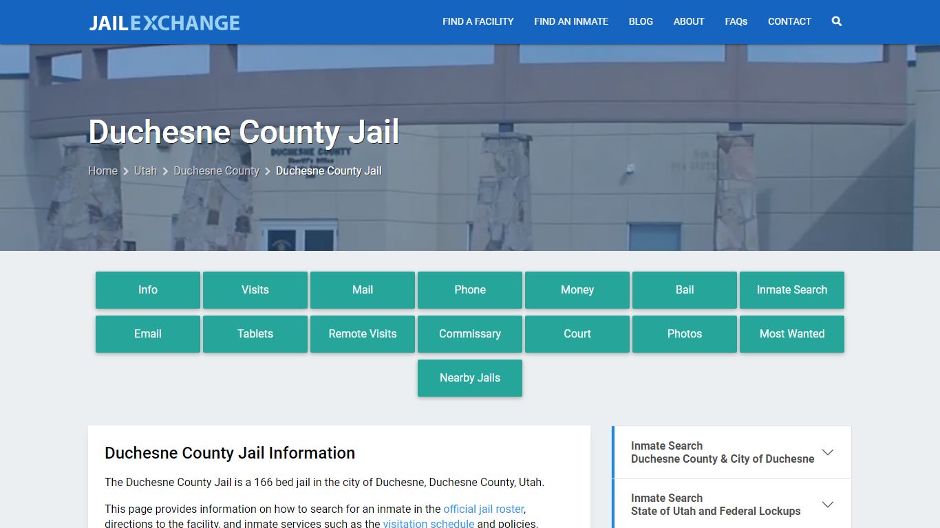 Duchesne County Jail, UT Inmate Search, Information